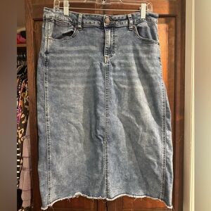 Classic Blue Denim Pencil Skirt